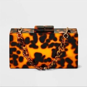 Minaudiere Clutch - A New Day Brown/ Tortoise Print